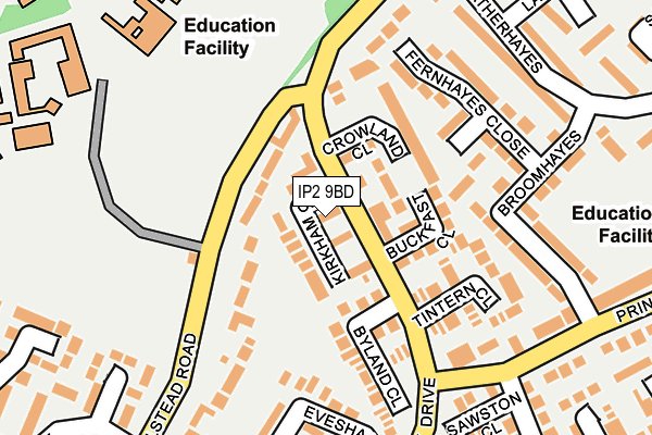 IP2 9BD map - OS OpenMap – Local (Ordnance Survey)