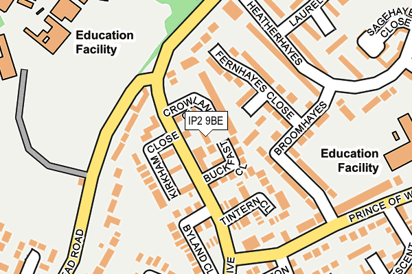 IP2 9BE map - OS OpenMap – Local (Ordnance Survey)