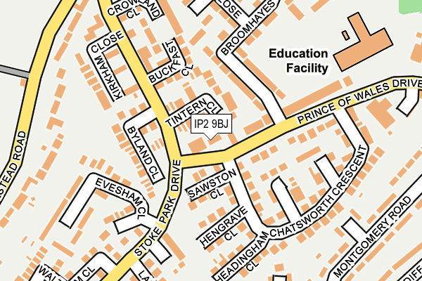 IP2 9BJ map - OS OpenMap – Local (Ordnance Survey)