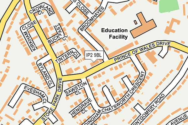 IP2 9BL map - OS OpenMap – Local (Ordnance Survey)