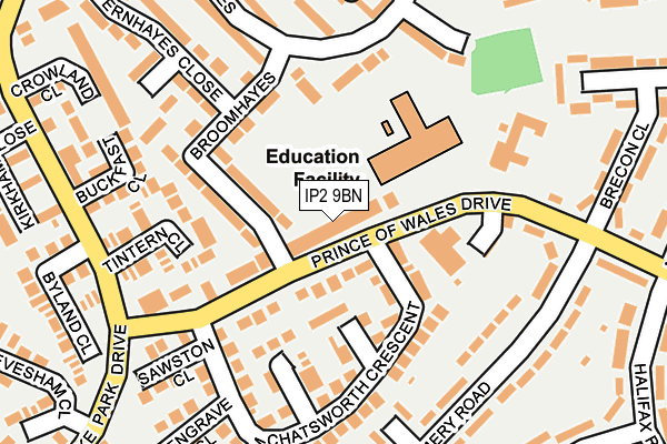 IP2 9BN map - OS OpenMap – Local (Ordnance Survey)