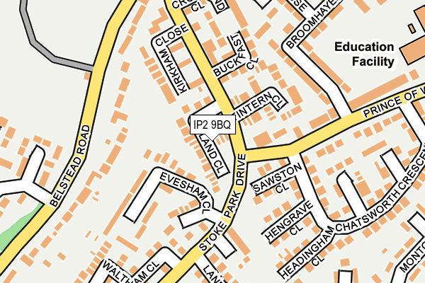 IP2 9BQ map - OS OpenMap – Local (Ordnance Survey)