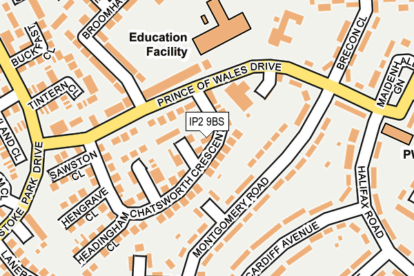 IP2 9BS map - OS OpenMap – Local (Ordnance Survey)