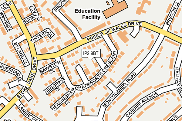 IP2 9BT map - OS OpenMap – Local (Ordnance Survey)