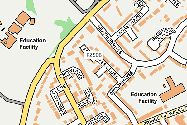 IP2 9DB map - OS OpenMap – Local (Ordnance Survey)