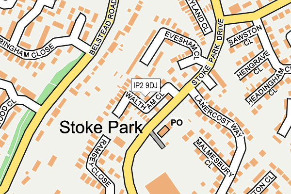 IP2 9DJ map - OS OpenMap – Local (Ordnance Survey)