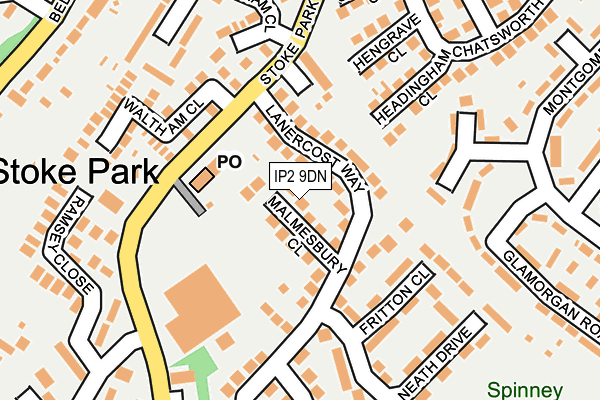 IP2 9DN map - OS OpenMap – Local (Ordnance Survey)