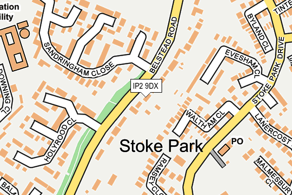 IP2 9DX map - OS OpenMap – Local (Ordnance Survey)