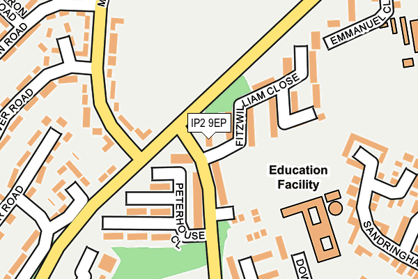 IP2 9EP map - OS OpenMap – Local (Ordnance Survey)