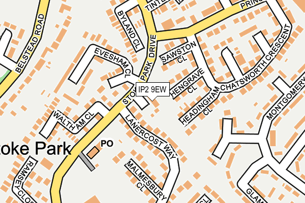IP2 9EW map - OS OpenMap – Local (Ordnance Survey)