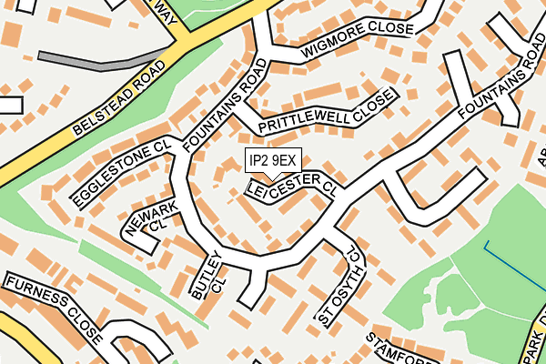 IP2 9EX map - OS OpenMap – Local (Ordnance Survey)
