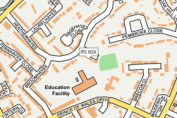 IP2 9GX map - OS OpenMap – Local (Ordnance Survey)