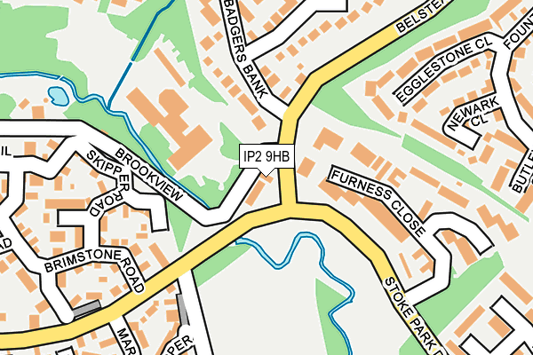 IP2 9HB map - OS OpenMap – Local (Ordnance Survey)