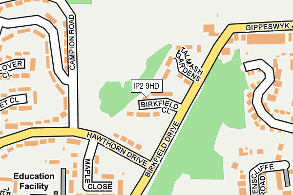 IP2 9HD map - OS OpenMap – Local (Ordnance Survey)