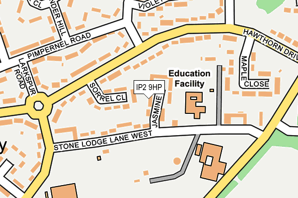 IP2 9HP map - OS OpenMap – Local (Ordnance Survey)