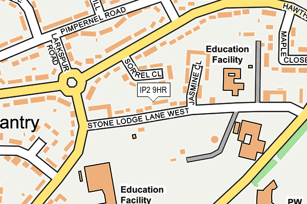 IP2 9HR map - OS OpenMap – Local (Ordnance Survey)