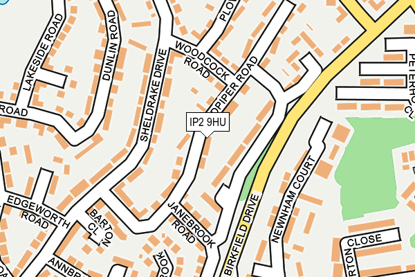 IP2 9HU map - OS OpenMap – Local (Ordnance Survey)