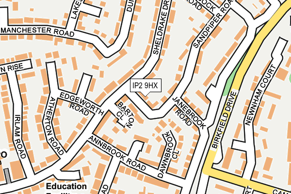 IP2 9HX map - OS OpenMap – Local (Ordnance Survey)