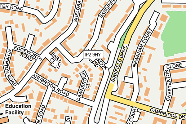 IP2 9HY map - OS OpenMap – Local (Ordnance Survey)