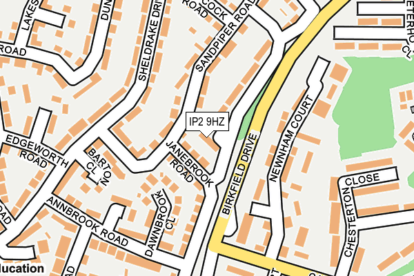 IP2 9HZ map - OS OpenMap – Local (Ordnance Survey)