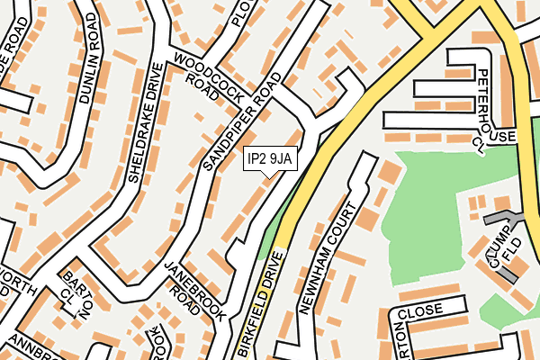 IP2 9JA map - OS OpenMap – Local (Ordnance Survey)