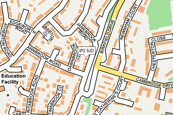 IP2 9JD map - OS OpenMap – Local (Ordnance Survey)