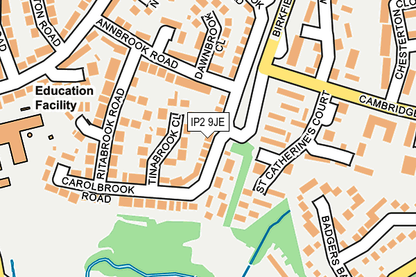 IP2 9JE map - OS OpenMap – Local (Ordnance Survey)