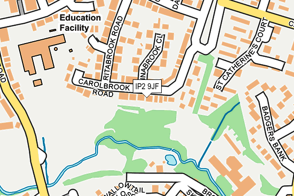 IP2 9JF map - OS OpenMap – Local (Ordnance Survey)