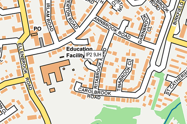 IP2 9JH map - OS OpenMap – Local (Ordnance Survey)