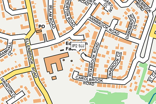 IP2 9JJ map - OS OpenMap – Local (Ordnance Survey)