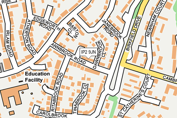 IP2 9JN map - OS OpenMap – Local (Ordnance Survey)