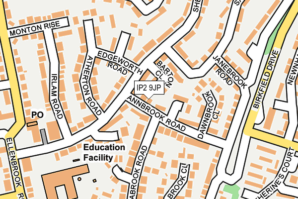 IP2 9JP map - OS OpenMap – Local (Ordnance Survey)