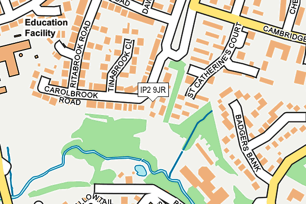 IP2 9JR map - OS OpenMap – Local (Ordnance Survey)