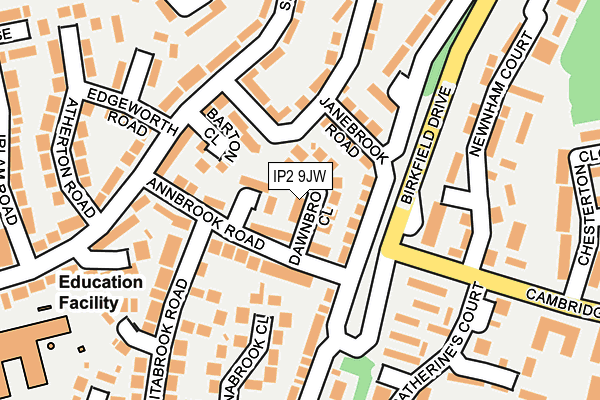 IP2 9JW map - OS OpenMap – Local (Ordnance Survey)