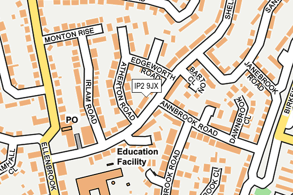 IP2 9JX map - OS OpenMap – Local (Ordnance Survey)