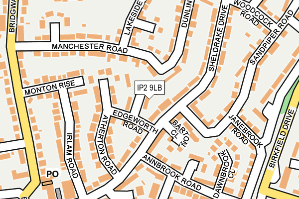 IP2 9LB map - OS OpenMap – Local (Ordnance Survey)