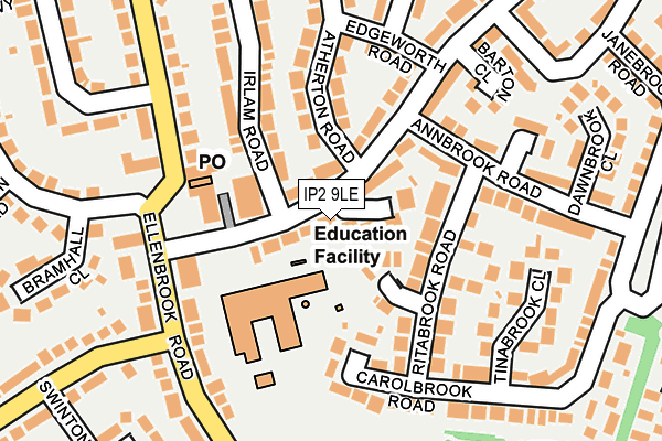 IP2 9LE map - OS OpenMap – Local (Ordnance Survey)