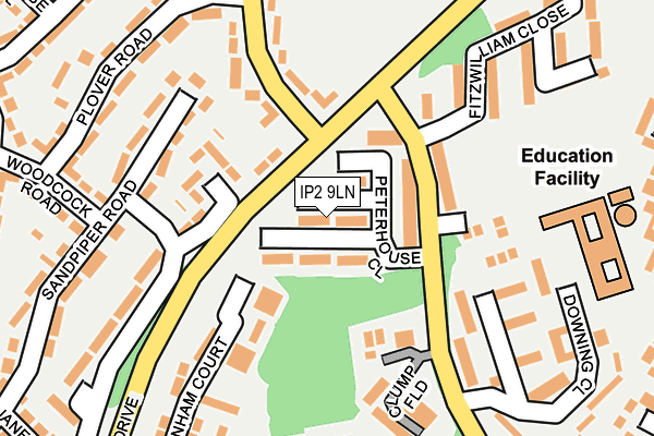 IP2 9LN map - OS OpenMap – Local (Ordnance Survey)