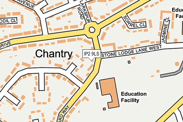 IP2 9LS map - OS OpenMap – Local (Ordnance Survey)