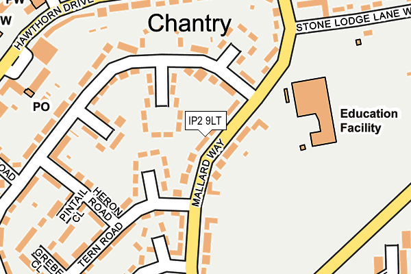 IP2 9LT map - OS OpenMap – Local (Ordnance Survey)