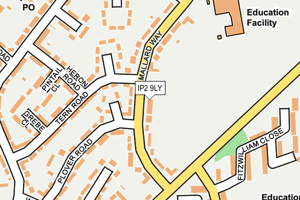 IP2 9LY map - OS OpenMap – Local (Ordnance Survey)