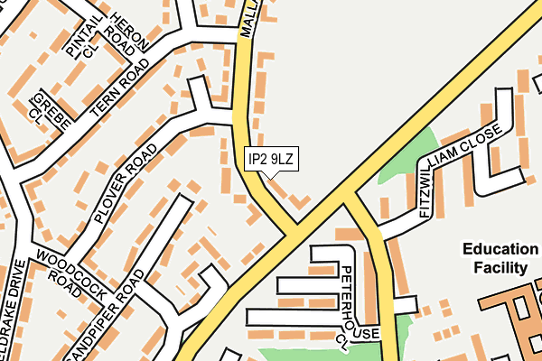 IP2 9LZ map - OS OpenMap – Local (Ordnance Survey)