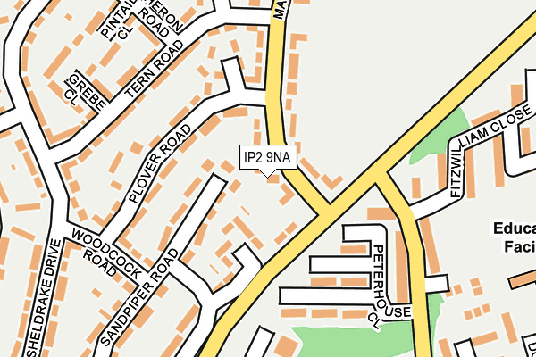 IP2 9NA map - OS OpenMap – Local (Ordnance Survey)