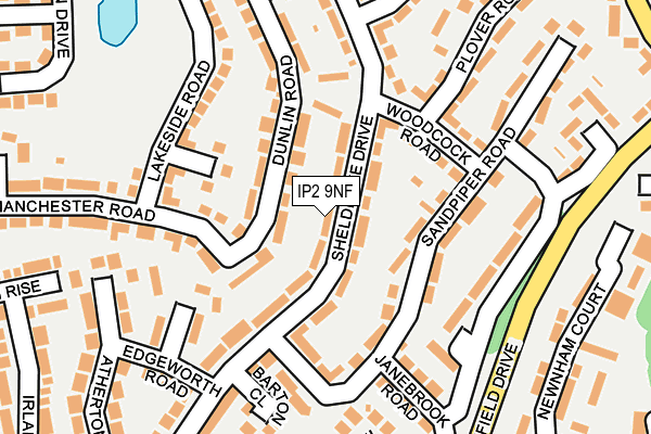 IP2 9NF map - OS OpenMap – Local (Ordnance Survey)