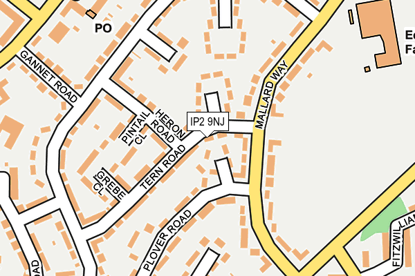 IP2 9NJ map - OS OpenMap – Local (Ordnance Survey)