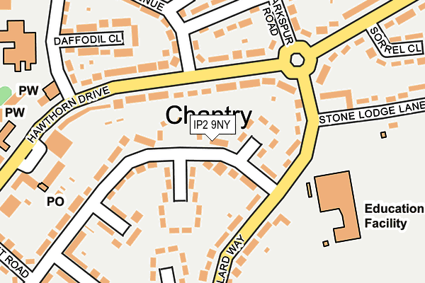 IP2 9NY map - OS OpenMap – Local (Ordnance Survey)
