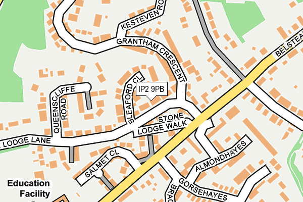 IP2 9PB map - OS OpenMap – Local (Ordnance Survey)