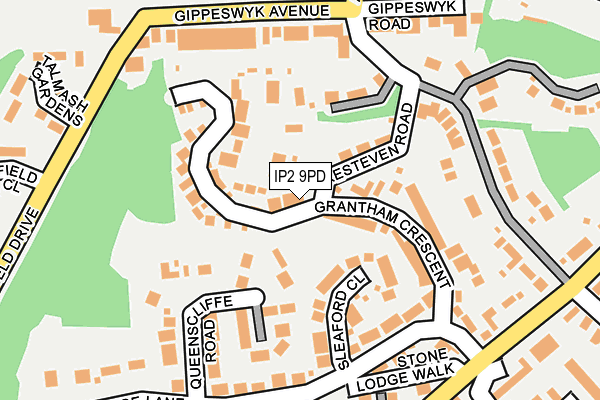 IP2 9PD map - OS OpenMap – Local (Ordnance Survey)