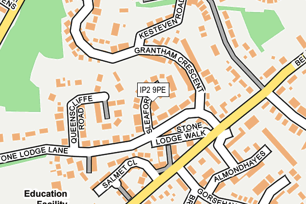 IP2 9PE map - OS OpenMap – Local (Ordnance Survey)