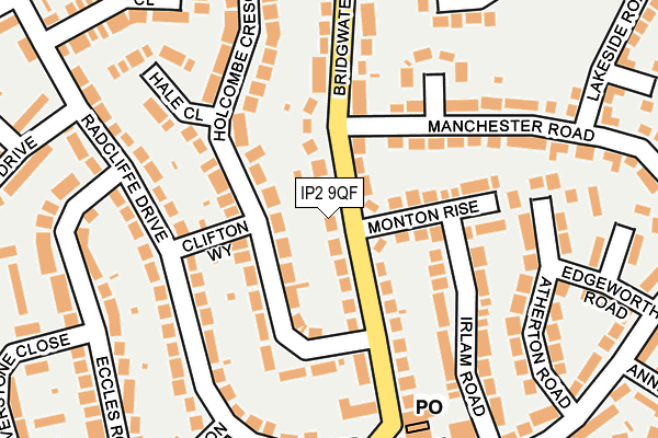 IP2 9QF map - OS OpenMap – Local (Ordnance Survey)